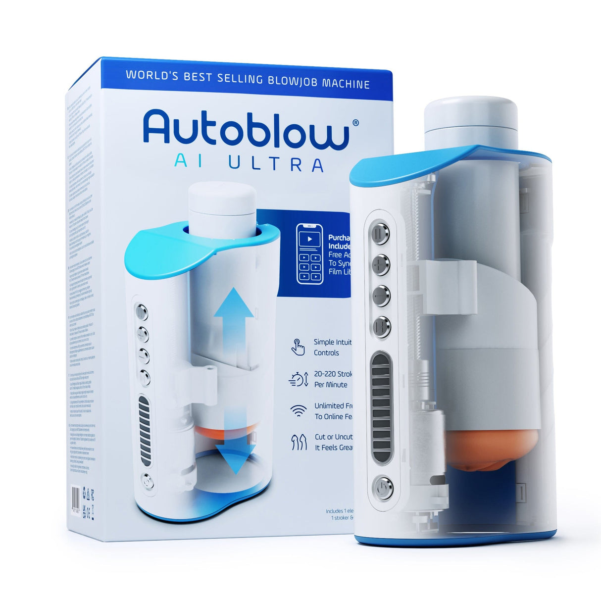 Autoblow - AI Ultra Machine Hands Free Masturbator (White) AB1025 CherryAffairs