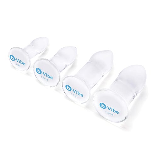 B-Vibe - Glass Anal Dilator Set 4 Pieces (Clear) Glass Anal Plug (Non Vibration)