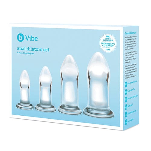 B-Vibe - Glass Anal Dilator Set 4 Pieces (Clear) Glass Anal Plug (Non Vibration)