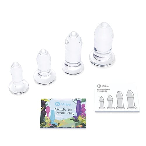 B-Vibe - Glass Anal Dilator Set 4 Pieces (Clear) Glass Anal Plug (Non Vibration)