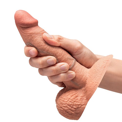 B Vibe - Slipskin 6" Girthy Realistic Dildo (Mocha) BV1019 CherryAffairs