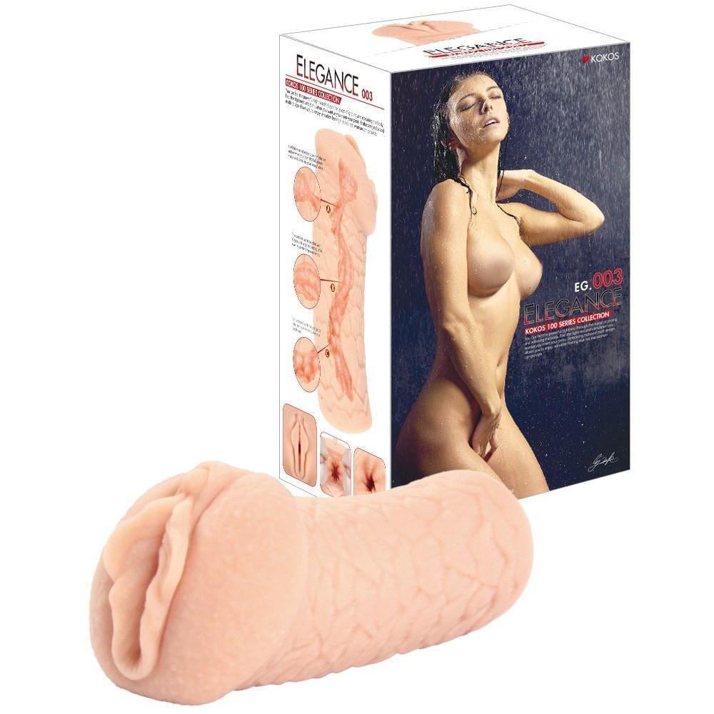Kokos - Elegance Series Double Layer Meiki Masturbator Beige 8809392181586 Masturbator Vagina (Non Vibration)
