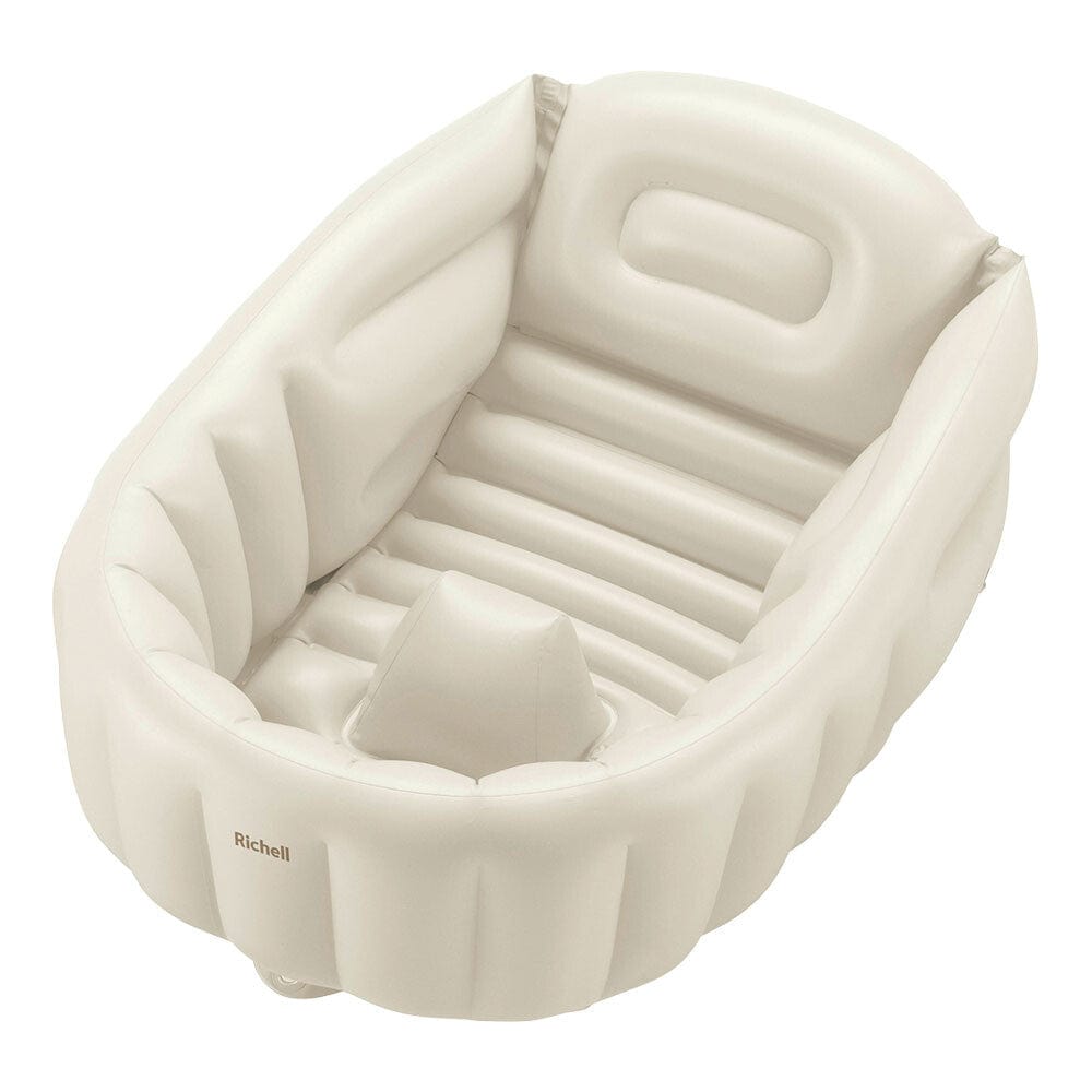 Richell - Inflatable Foldable Soft Baby Bath Tub Beige 4945680203913 Baby Bath Tub