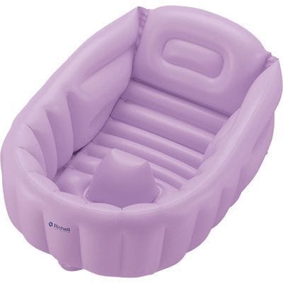 Richell - Inflatable Foldable Soft Baby Bath Tub Purple 4973655213247 Baby Bath Tub