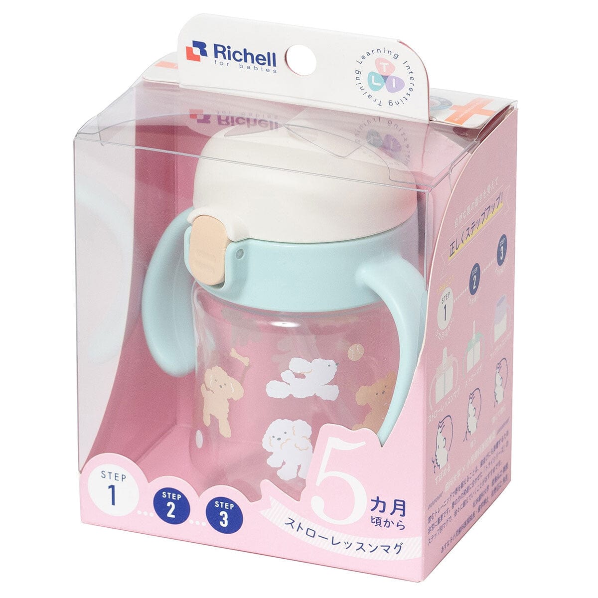 Richell - T.L.I Baby Stage 1 Try Sippy Spout Clear Training Water Bottle Mug Baby Water Bottle