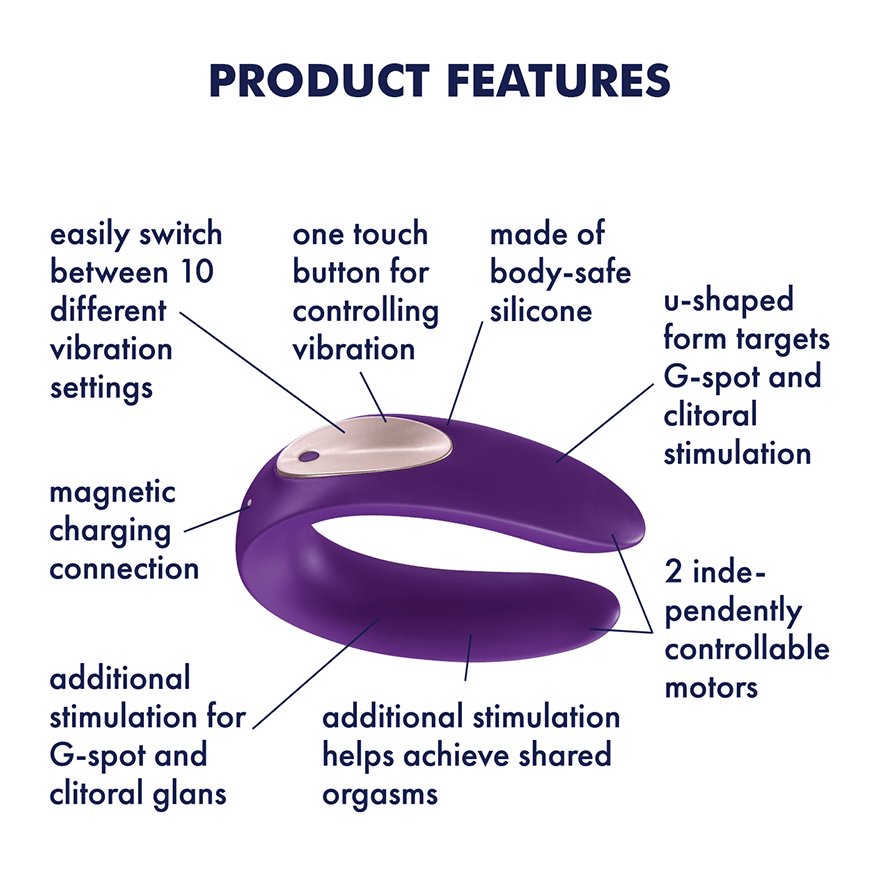 Satisfyer - Partner Plus Couple Vibrator (Purple) - CherryAffairs.sg