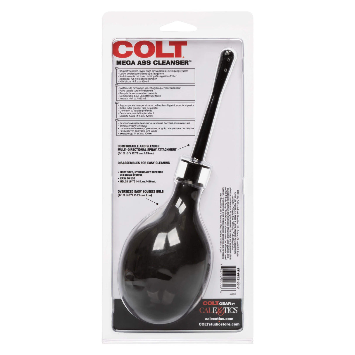 California Exotics - COLT Mega Ass Anal Douche Cleanser (Black) Anal Douche (Non Vibration)