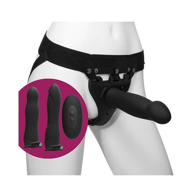 Doc Johnson - Body Extensions Be Naughty Vibrating 4 Piece Strap On Set (Black) DD1164 CherryAffairs