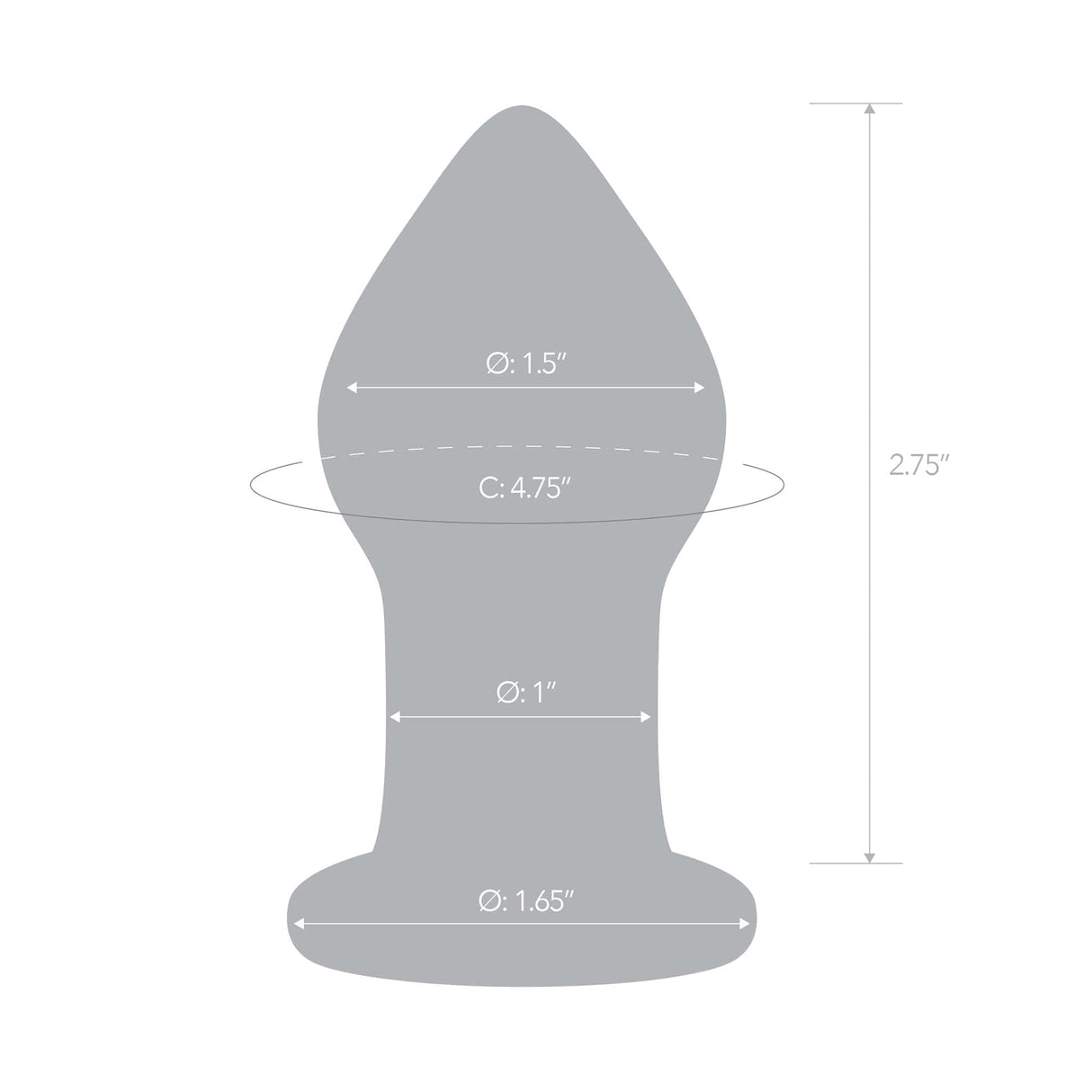 Glas - Amethyst Rain Glass Butt Plug 3.25" (Clear) - CherryAffairs.sg