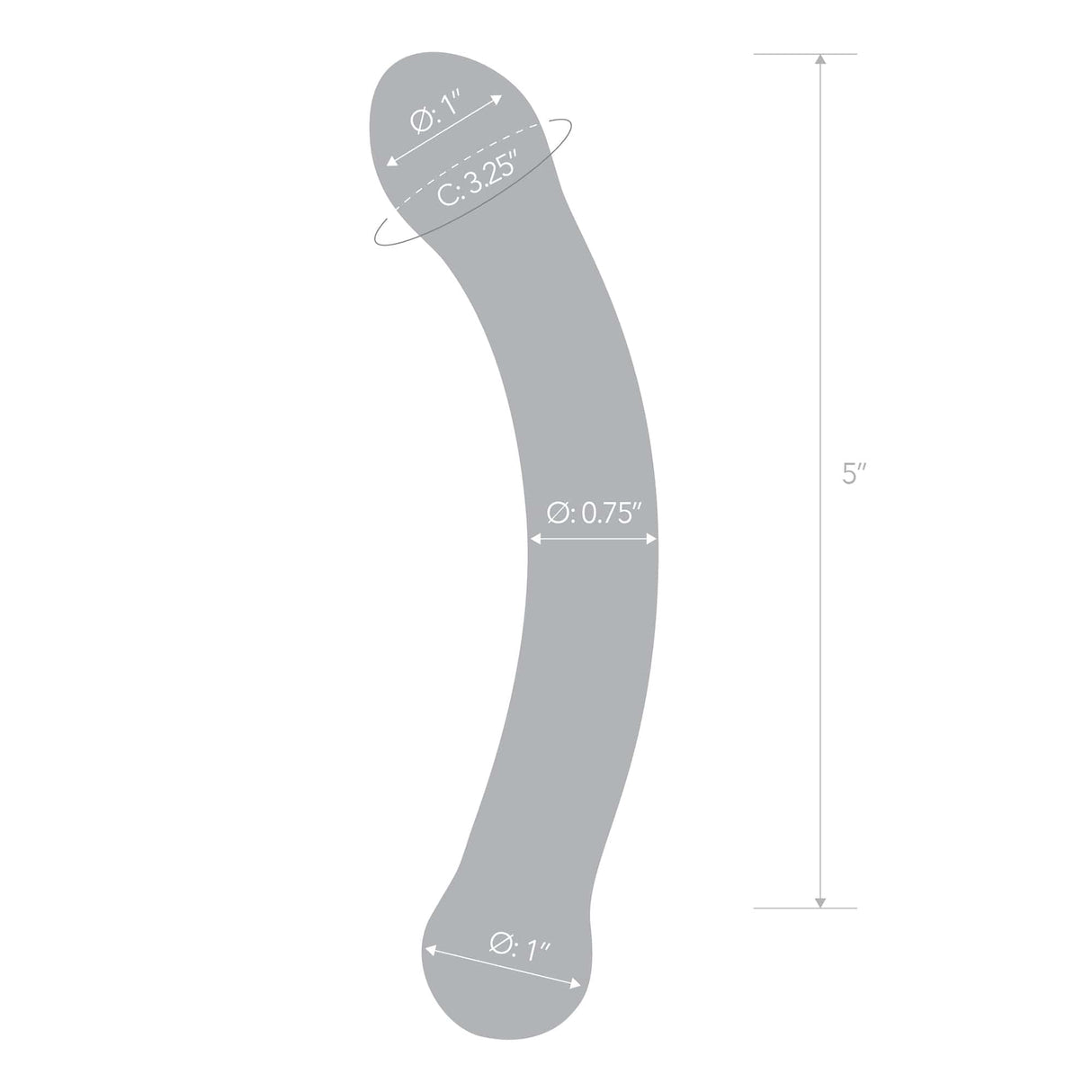 Glas - Curved G Spot Hand Blown Glass Dildo 6" (Blue) Glass Dildo (Non Vibration)