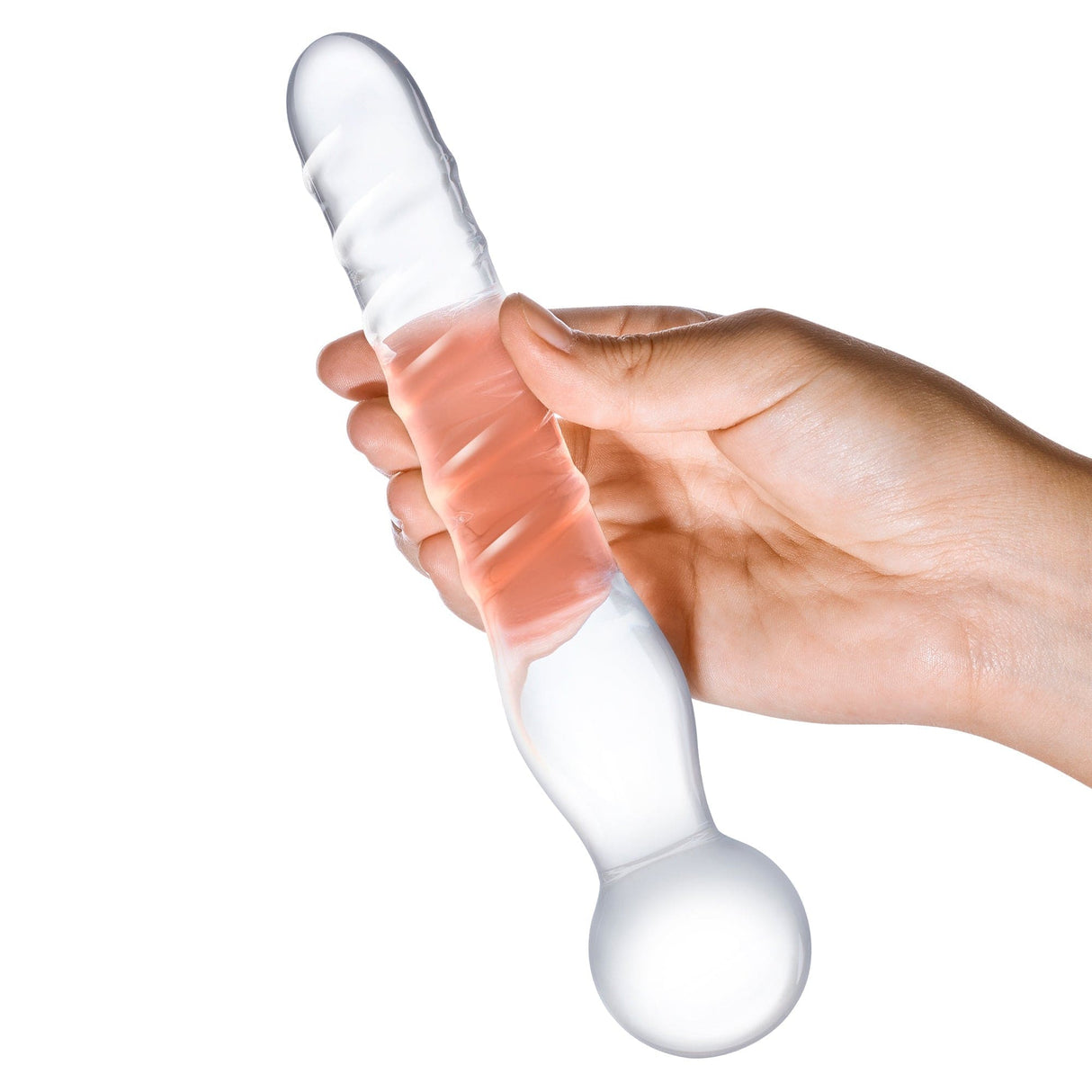 Glas - Joystick Clear Glass Dildo 8" (Clear) - CherryAffairs.sg