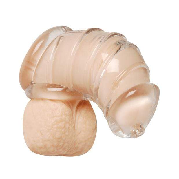 Master Series - Detained Soft Body Chastity Cage (Clear) Rubber Cock Cage (Non Vibration)