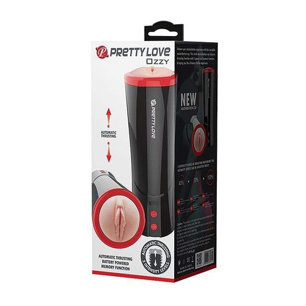 Pretty Love - Ozzy Automatic Thrusting Male Masturbator (Black) Masturbator Vagina (Vibration) Rechargeable