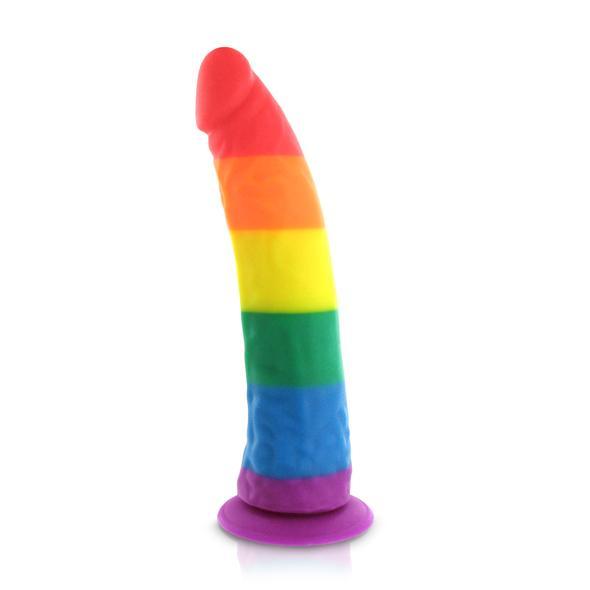 Pride Dildo - Silicone Rainbow Dildo 8" - CherryAffairs.sg