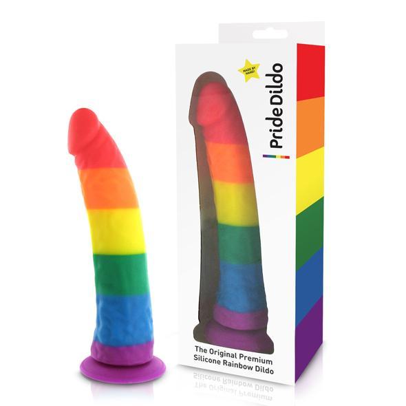 Pride Dildo - Silicone Rainbow Dildo 8" - CherryAffairs.sg