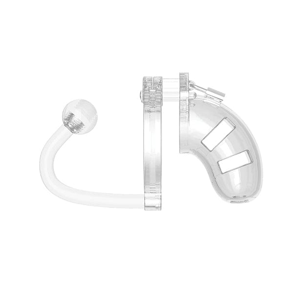 Shots - Man Cage Chastity 3.5" Cock Cage with Plug Model 10 (Clear) ST1038 CherryAffairs