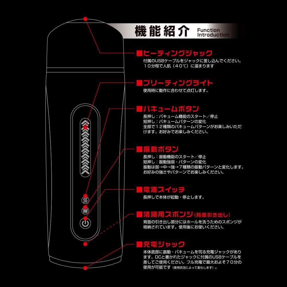 T-Best - Juppo Heat Electric Vacuum Hole Masturbator (Black) TB1001 CherryAffairs