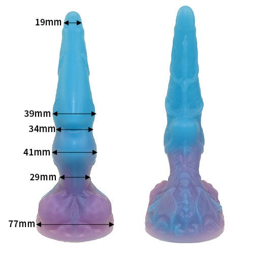 Tomax - Water Dragon Regular Silicone Dildo (Deep Blue) Non Realistic Dildo w/o suction cup (Non Vibration)
