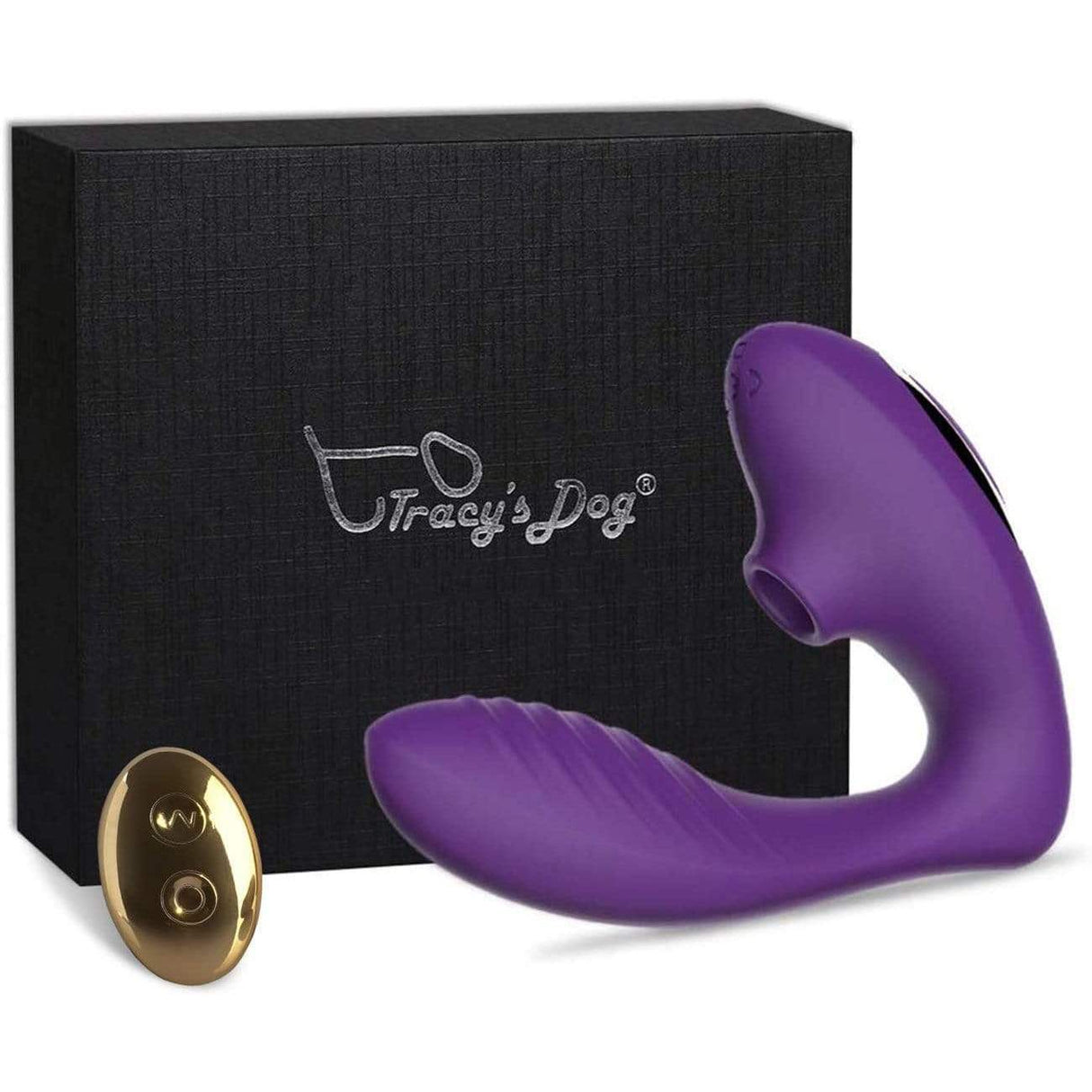Tracy's Dog - Clitoral Air Stimulator Sucking Vibrator with Remote OG Pro 2 (Purple) Clit Massager (Vibration) Rechargeable