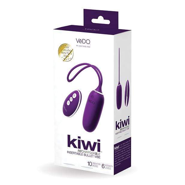 VeDO - Kiwi Remote Control Rechargeable Egg Vibrator (Deep Purple) Wireless Remote Control Egg (Vibration) Rechargeable