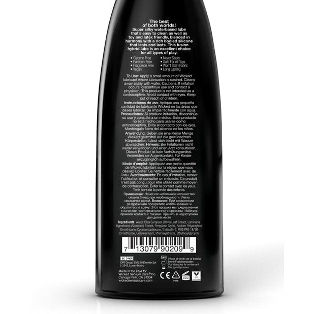 Wicked - Sensual Care Hybrid Water and Silicone Blended Intimate Lubricant 8 oz WK1027 CherryAffairs