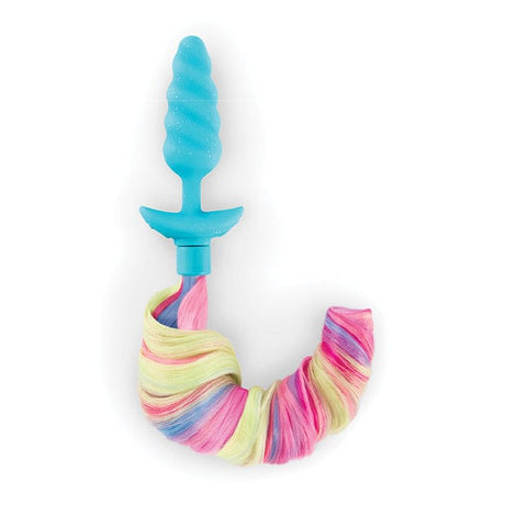 B Vibe - Unicorn Tail Vibrating Butt Plug Special Edition (Blue) BV1020 CherryAffairs