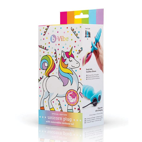B Vibe - Unicorn Tail Vibrating Butt Plug Special Edition (Blue) BV1020 CherryAffairs