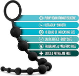 Blush Novelties - Anal Adventures Platinum Silicone 10 Anal Beads (Black) BN1159 CherryAffairs