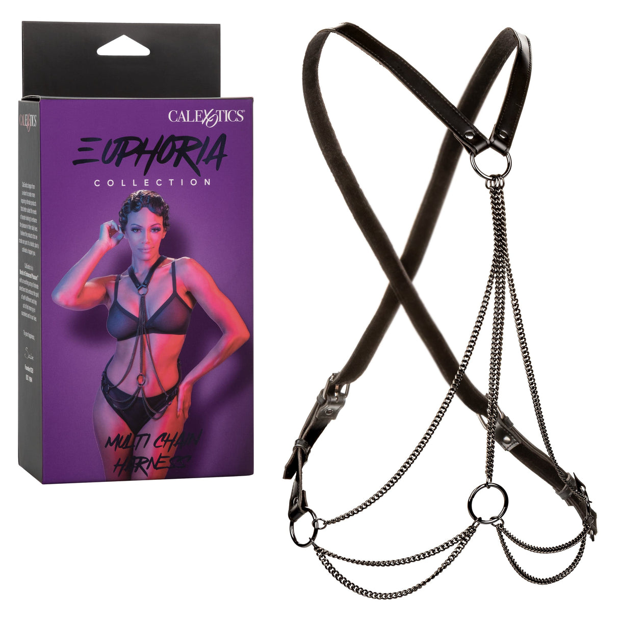 California Exotics - Euphoria Collection Multi Chain Harness Dress Accessory (Black) CE2066 CherryAffairs