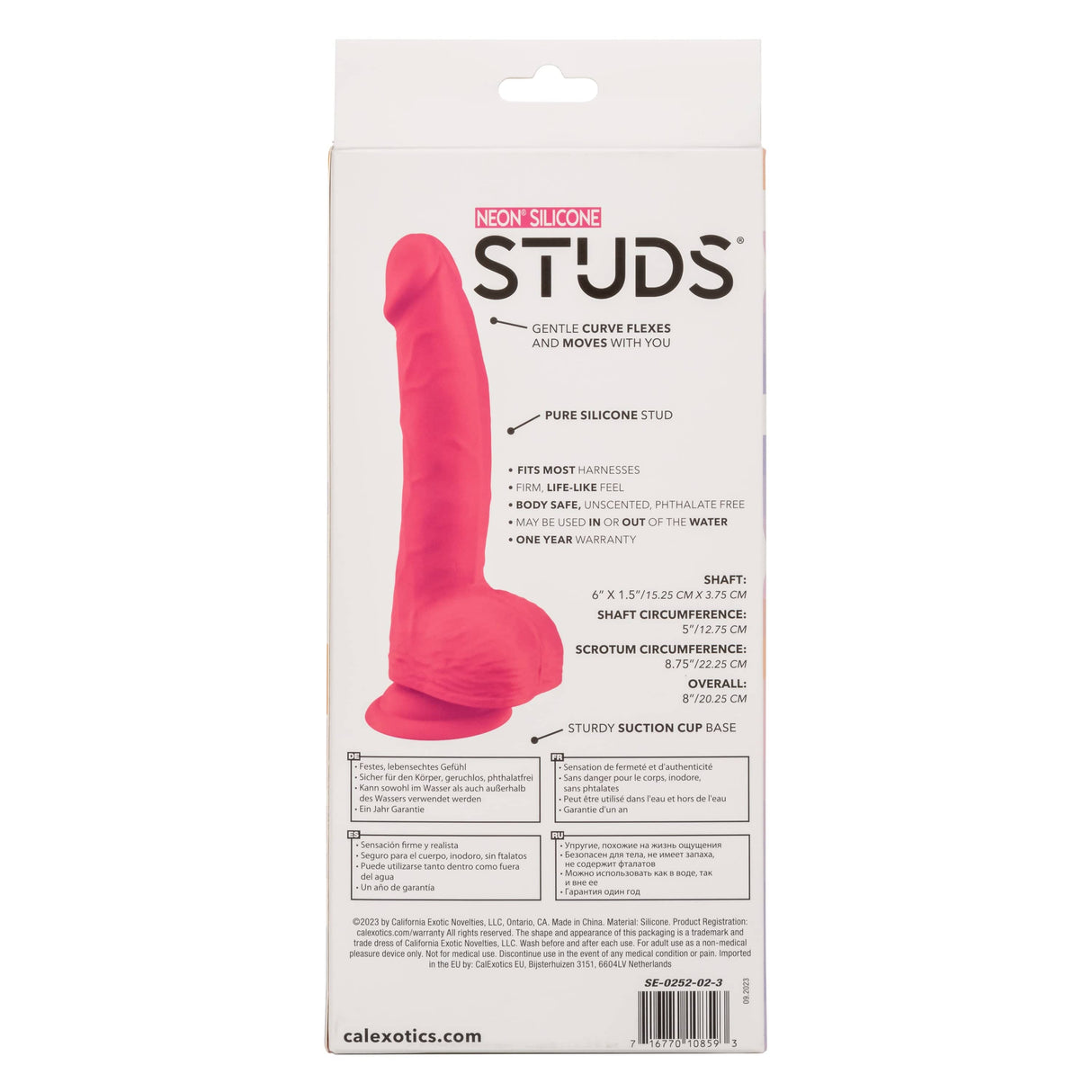 California Exotics - Neon Silicone Studs Realistic Dildo 6" CherryAffairs