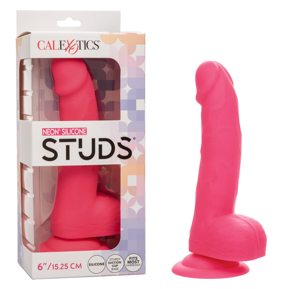 California Exotics - Neon Silicone Studs Realistic Dildo 6" CherryAffairs