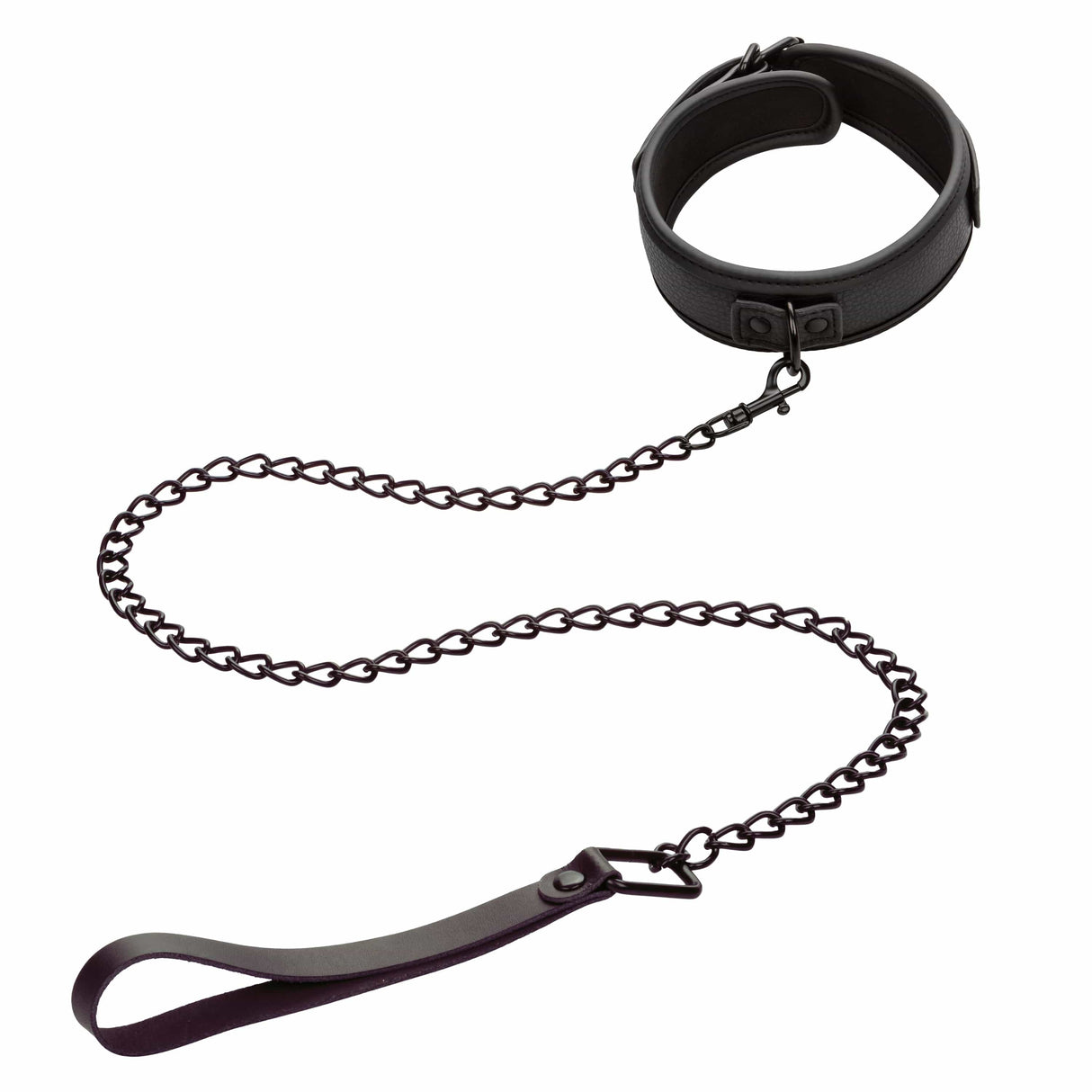 California Exotics - Nocturnal Collection Collar and Leash (Black) CE2074 CherryAffairs