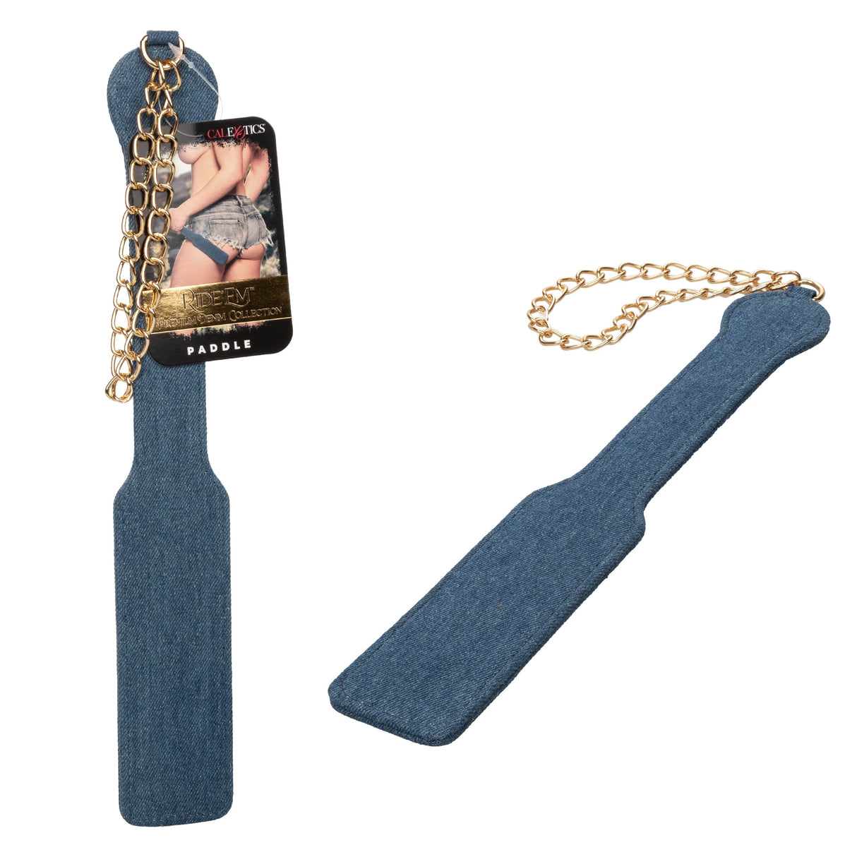 California Exotics - Ride 'em Premium Denim Collection Paddle (Blue) CE2086 CherryAffairs