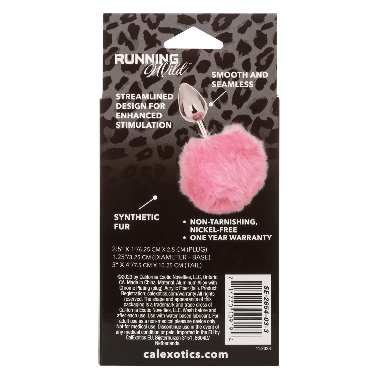 California Exotics - Running Wild White Bunny Tail Metal Anal Plug CherryAffairs