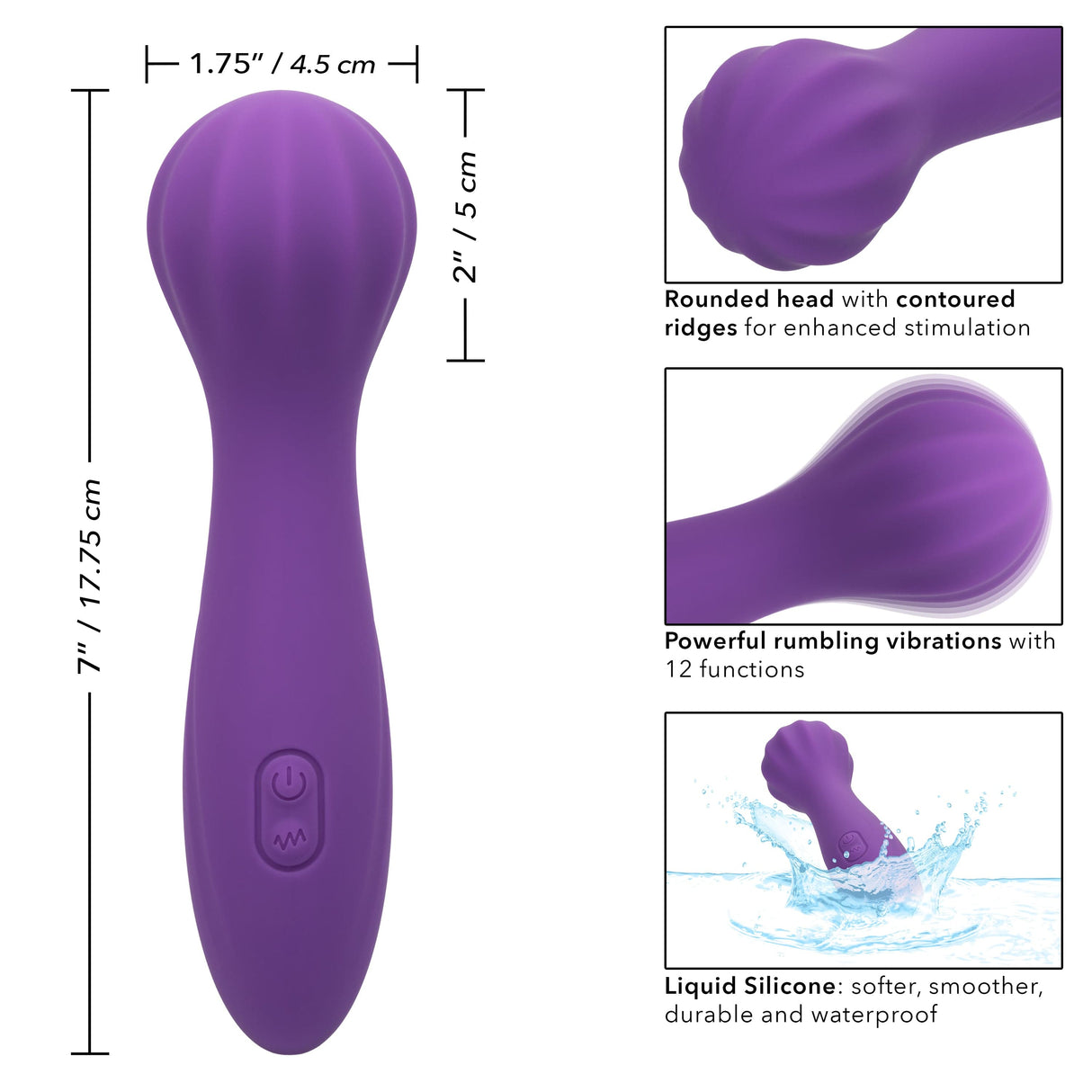 California Exotics - Stella Liquid Silicone O Wand Massager (Purple) CE2019 CherryAffairs