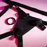 Evolved - Gender X Pleasure Harness Strap On (Black) EV1177 CherryAffairs