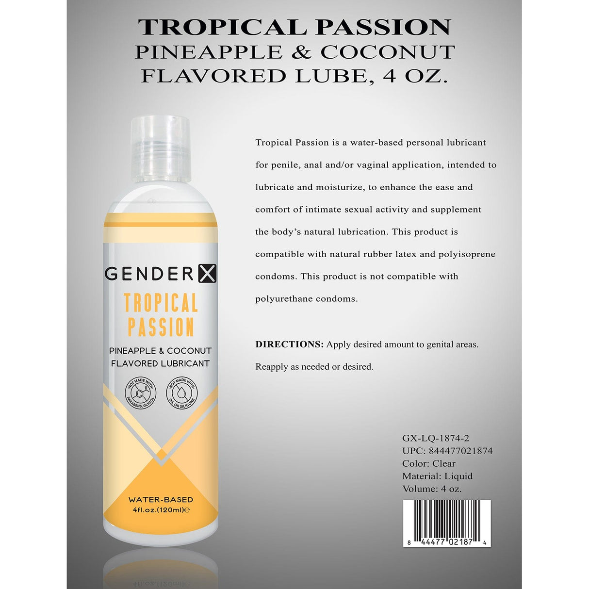 Evolved - Gender X Tropical Passion Pineapple and Coconut Flavored Lube CherryAffairs