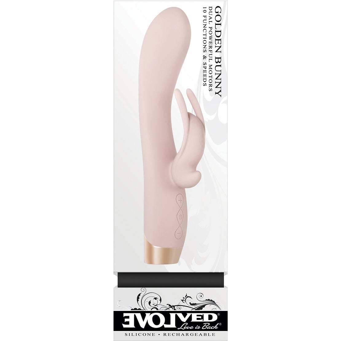 Evolved - Golden Bunny Dual Powerful  Rabbit Vibrator (Pink) EV1079 CherryAffairs