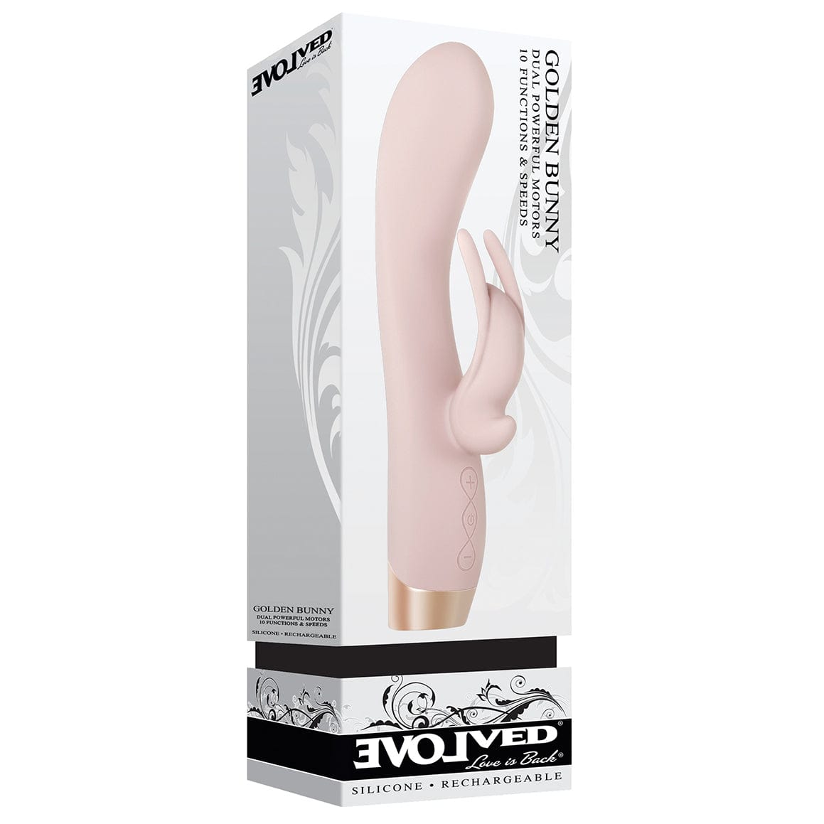 Evolved - Golden Bunny Dual Powerful  Rabbit Vibrator (Pink) EV1079 CherryAffairs