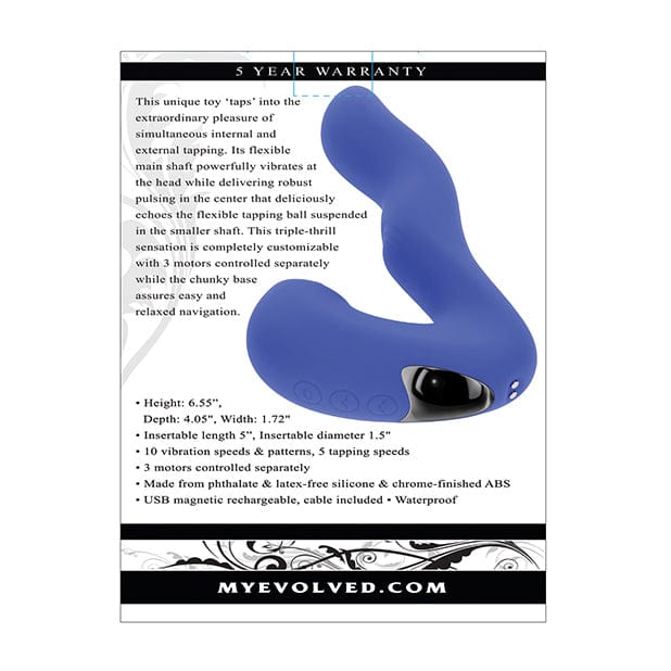 Evolved - Tappity Tap Dual G Spot Vibrator Massager (Blue) EV1160 CherryAffairs