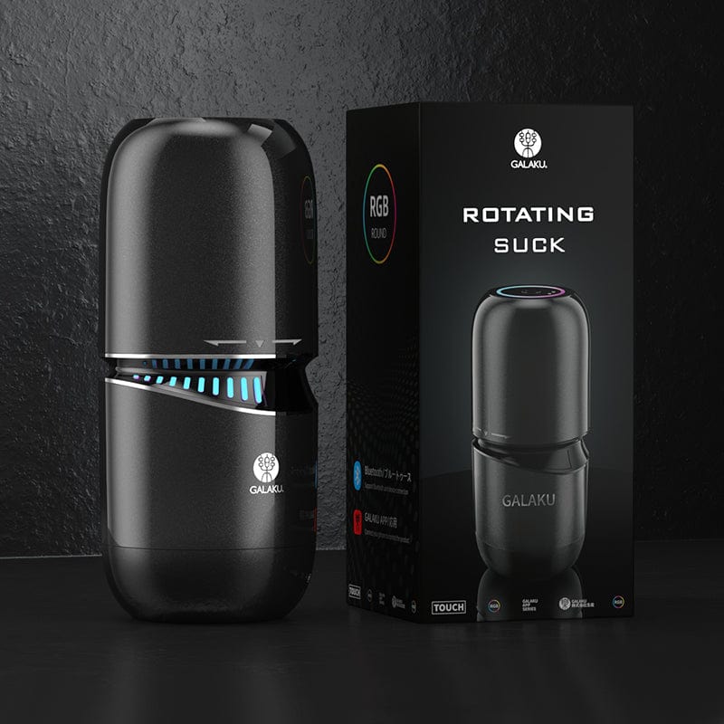 Galaku - Little Cannon Rotating Suck Vibrating App-Controlled Masturbator (Black) GLK1001 CherryAffairs