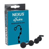 Nexus - Excite Silicone Anal Beads  Black 5060274221322 Anal Beads (Non Vibration)