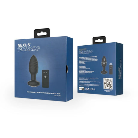 Nexus - Tornado Medium Remote Control Rotating Vibrating Butt Plug (Black) NE1078 CherryAffairs