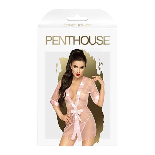 Penthouse - Midnight Mirage Mesh Satin Kimono Robe CherryAffairs