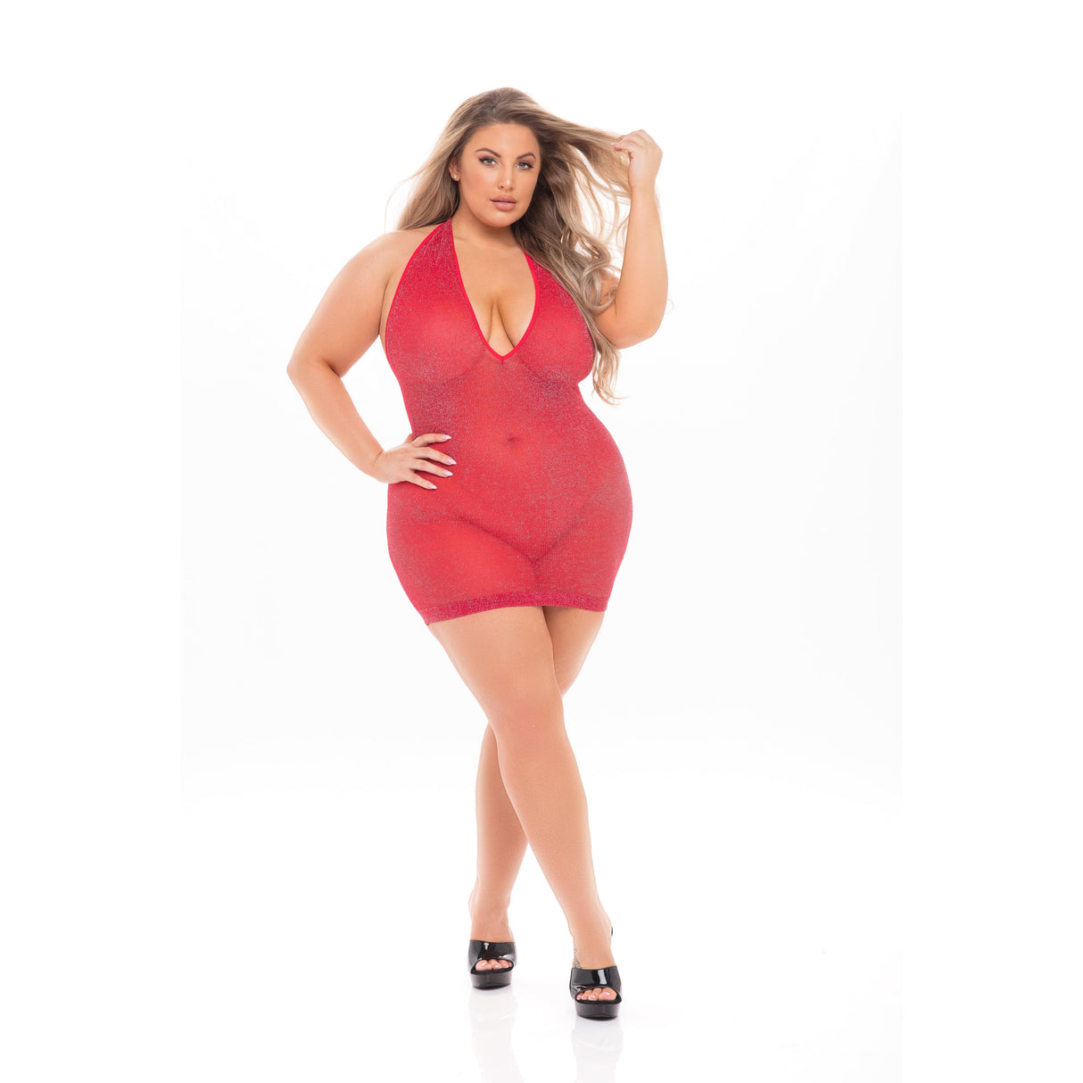 Pink Lipstick - Love Bite Plunge Halter Dress Costume PLS1301 CherryAffairs