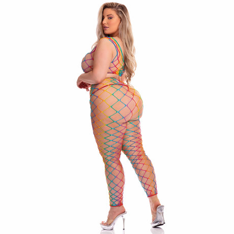 Pink Lipstick - Roy G. Biv 2Pc Bodystocking Costume CherryAffairs
