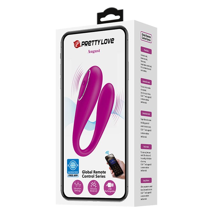 Pretty Love - August App-Controlled Couple's Massager (Pink) PL1150 CherryAffairs