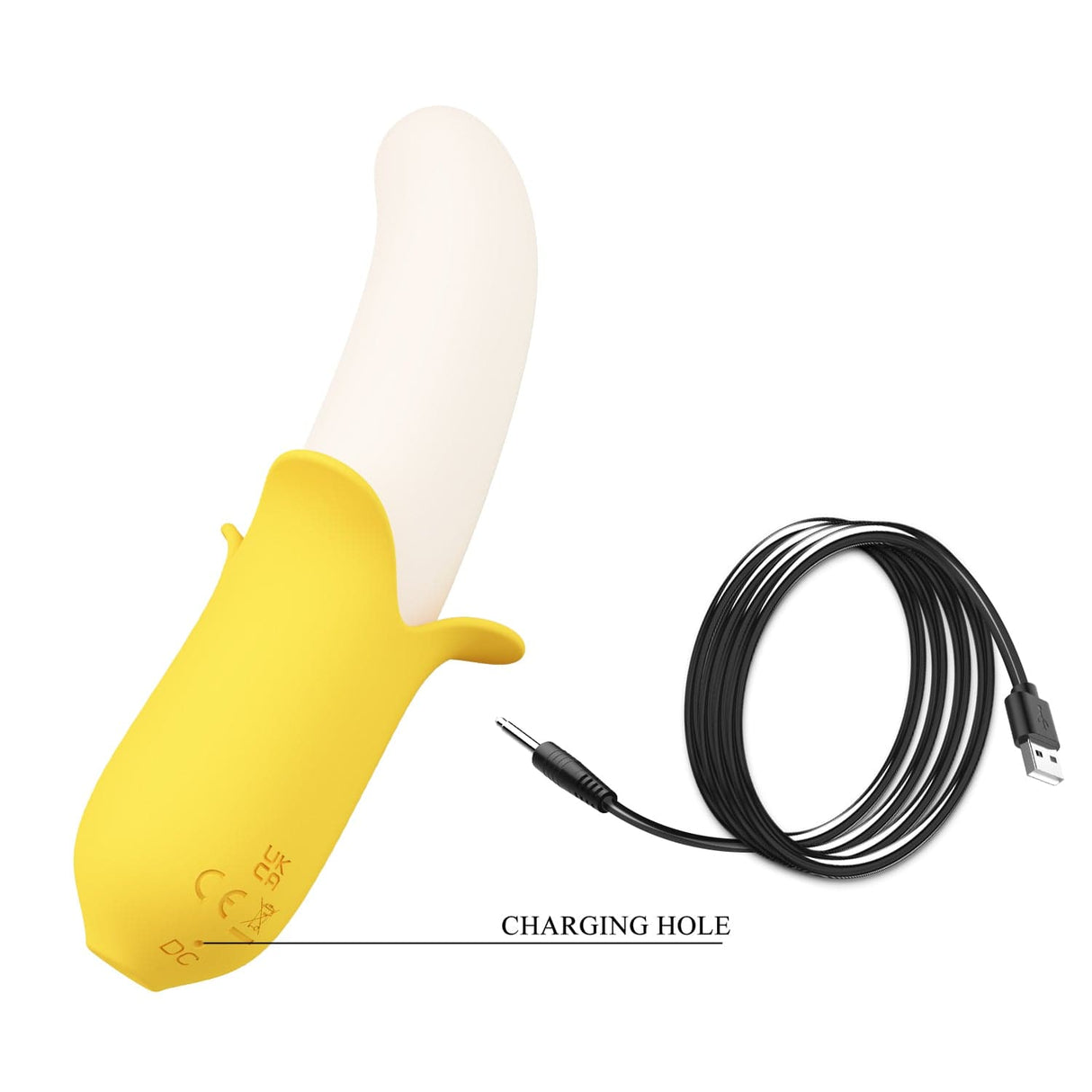 Pretty Love - Banana Geek Vibrating Thrusting Dildo Vibrator (Yellow) PL1148 CherryAffairs