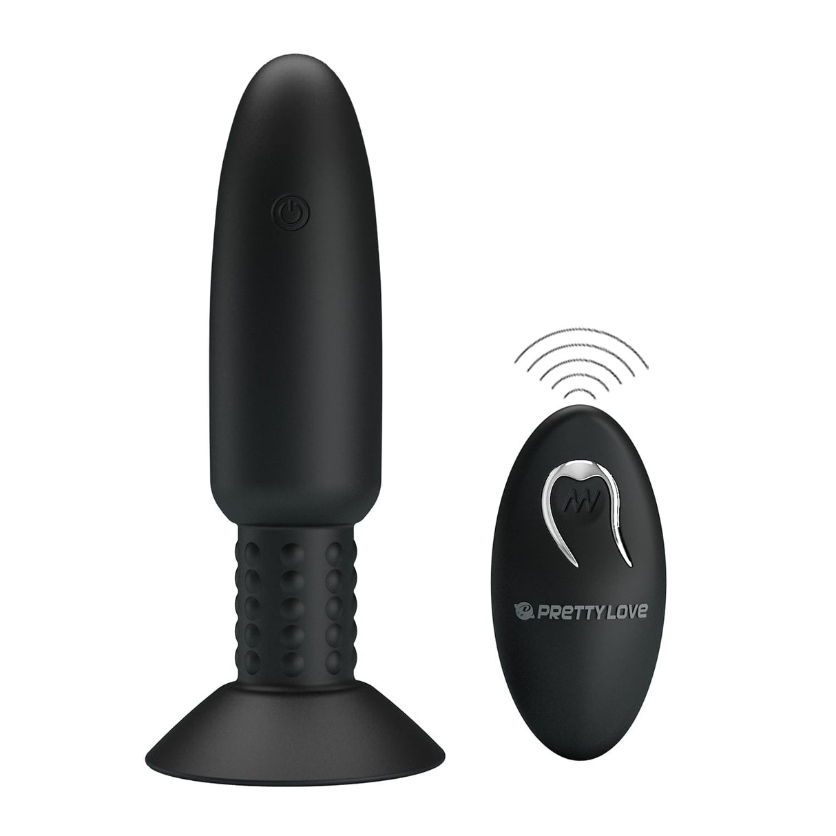 Pretty Love - Beaded Remote Control Vibrating Rotating Butt Plug (Black) PL1124 CherryAffairs