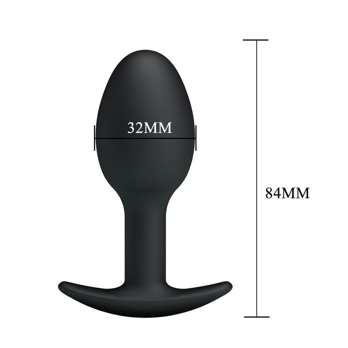 Pretty Love - Heavy Balls Silicone Butt Plug (Black) CherryAffairs